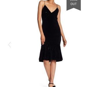 Vera Wang Sequin Ruffle Hem Cocktail Dress
